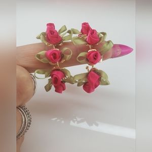 Beautiful rose hoop earrings